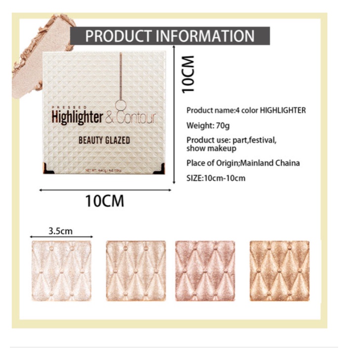 (READY &amp; ORI) Beauty Glazed Highlighter &amp; Contour Palette BG126 BG 126