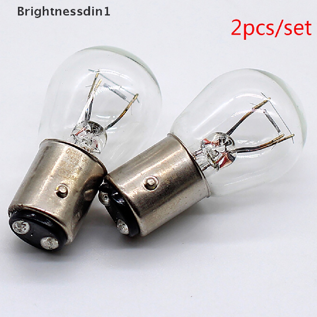 [Brightnessdin1] 2pcs/set 1157bay15d 21/5W Mobil Mundur Cadangan Stop Rem Ekor Lampu Bohlam Butik Kuning