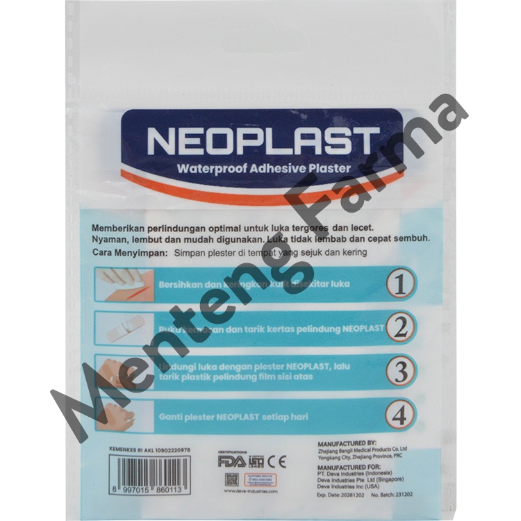 Neoplast Hydroguard 10 Lembar - Plester Luka Transparan