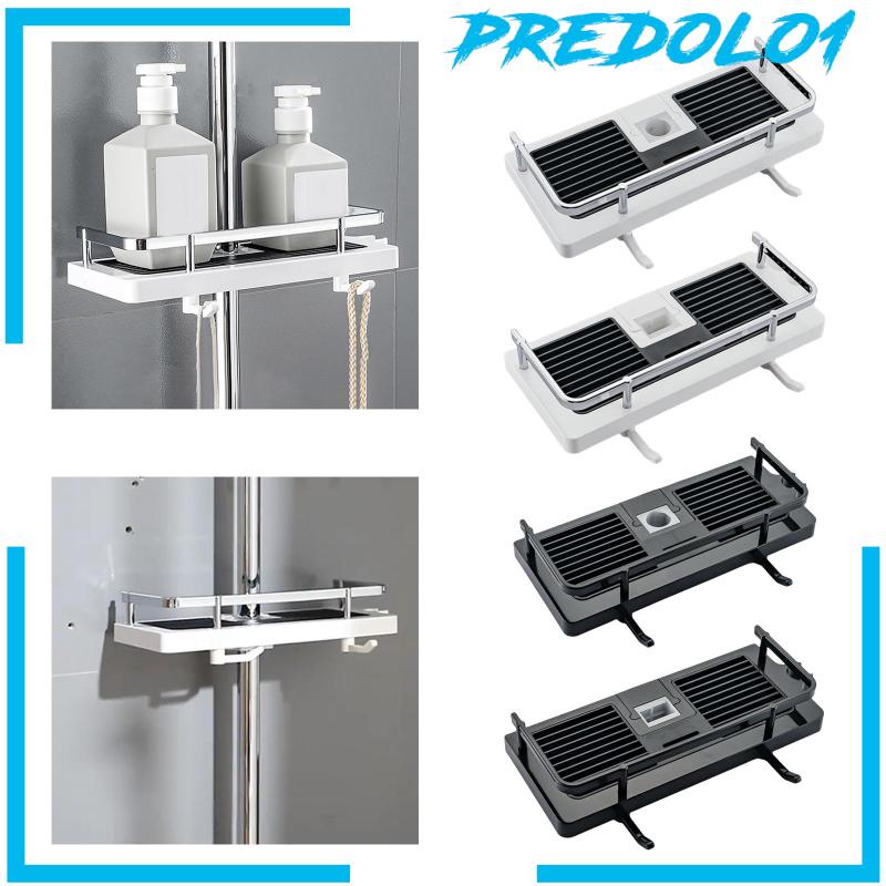 [Predolo1] Rak Shower Gantung Punch Free Adjustable Shower Organizer Untuk Batang Shower