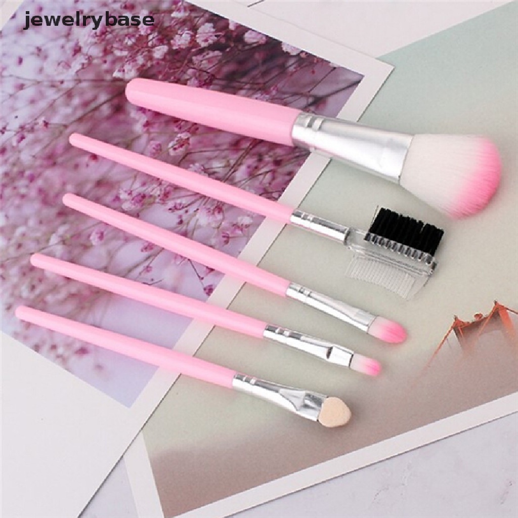 [jewelrybase] 5 Pcs Wanita Kuas Makeup Eye Shadows Lips Brushes Kosmetik Alat Set Kit Butik