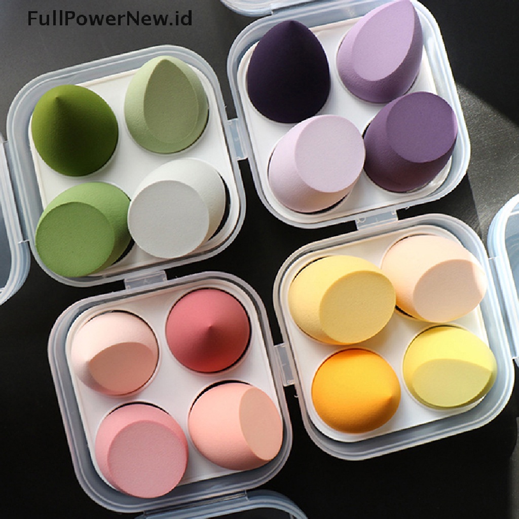 Power 4pcs/box Spons Puff Makeup Wajah Untuk Foundation Kosmetik Bedak Blush Blender ID