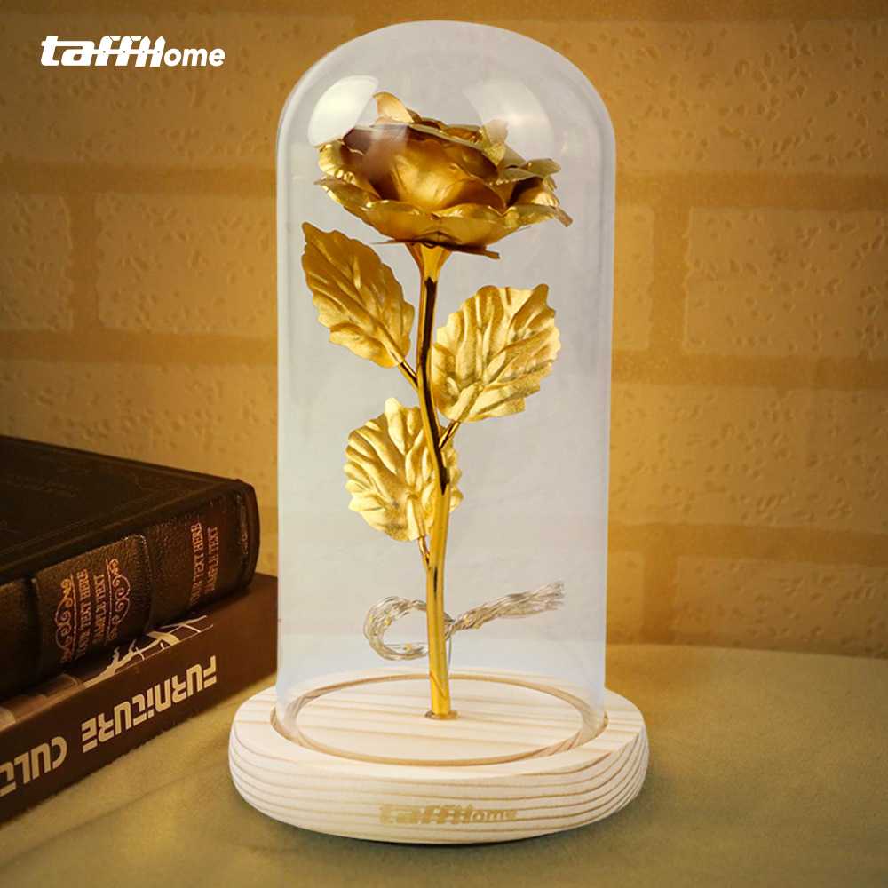 (BISA COD) FTIHSHP  Lampu Meja Hias LED Mawar Beauty &amp; The Beast Warm White - AC01