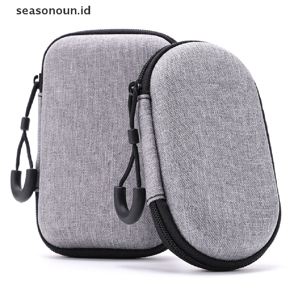 Seasonoun Tas Penyimpanan Earphone Kecil EVA Earbud Holder Hard Shell Kabel Data Organizer Bag Earbud Pelindung Daya Serap Case Wadah Kantong Koin.