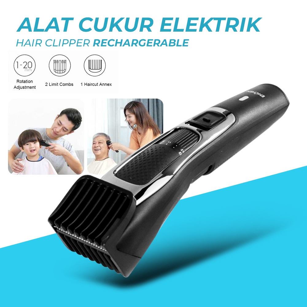Enchen Alat Cukur Elektrik Hair Clipper Rechargerable - Sharp3S - Black