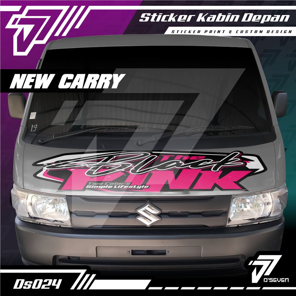Stiker Decal Kabin Depan THE BLACK PINK Custom NEW CARRY TAYO Full Laminasi Anti Gores, Anti Air dan