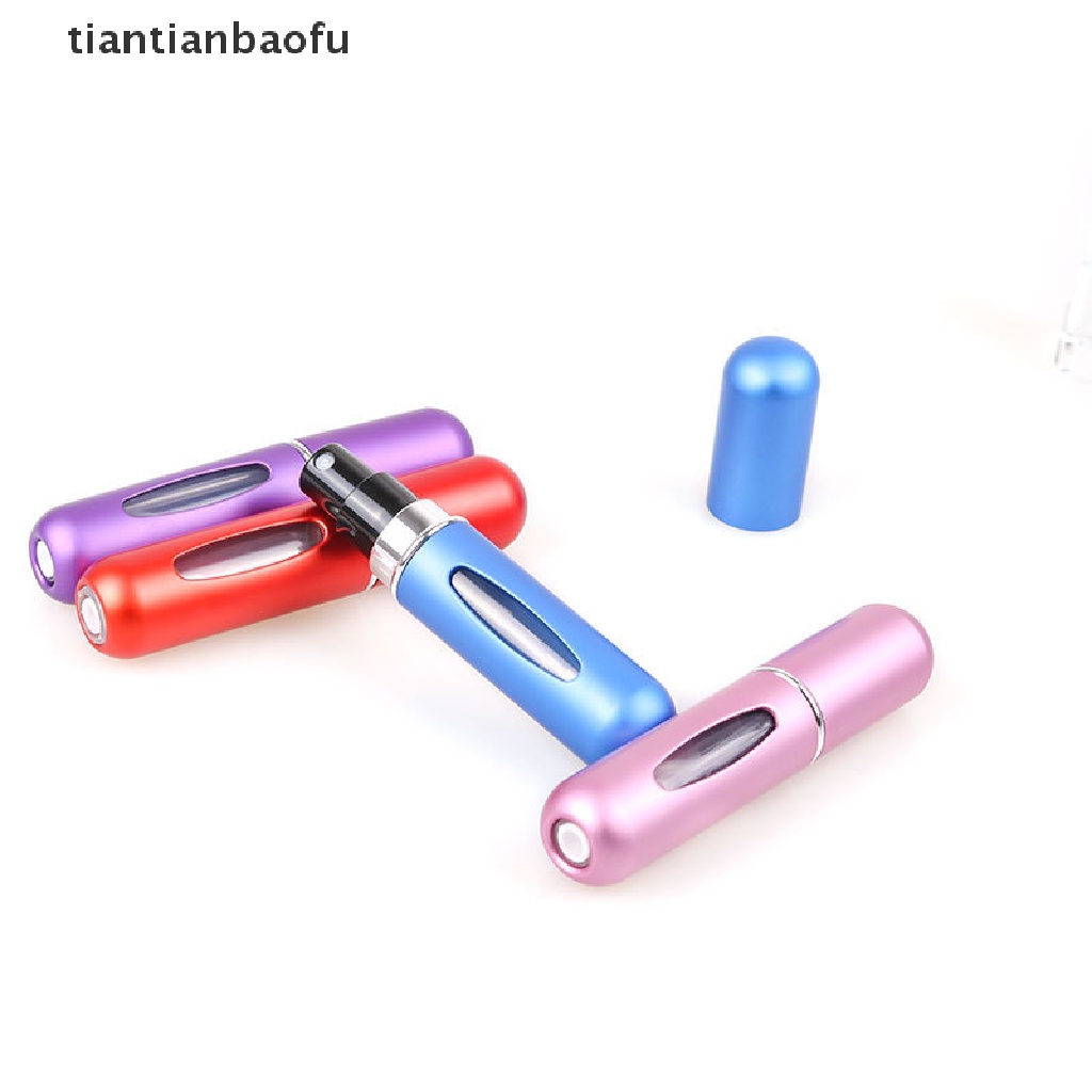 [tiantianbaofu] 5ml Traveling Wadah Cairan Portable Untuk Kosmetik Pompa Aluminium Logam Mini Botol Kosong Isi Ulang Butik
