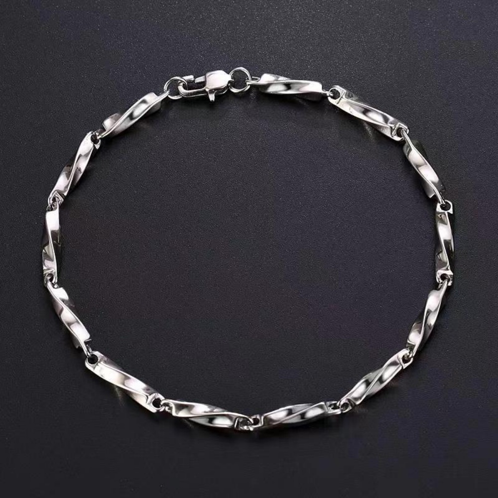Eropa Dan Amerika Sederhana Mode Gelang Stainless Steel Desain Serbaguna Mobius Cincin Pria Trendi Pergelangan Tangan Perhiasan Hati Manis Perhiasan