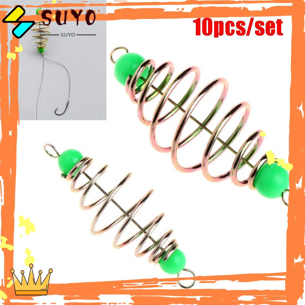 Suyo 10pcs/Set Bahan Stainless Steel Feeder Gaya Baru Olive Explosion Spring Lure