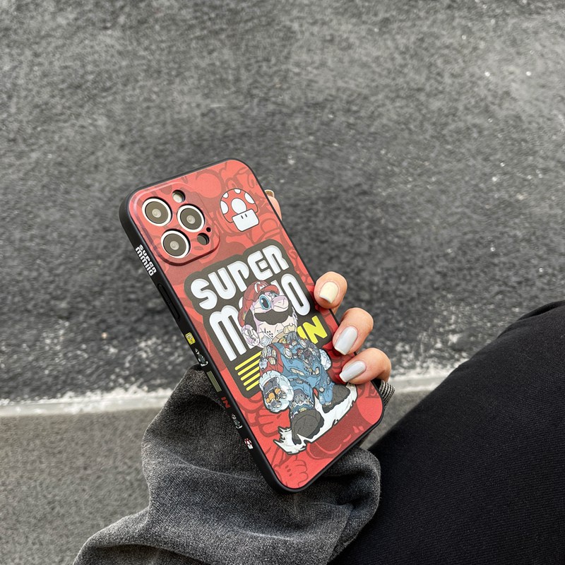 【Super Mario】Soft Case IP IPhone 7 8 Plus 7+ 8+ X XR XS Max 11 12 13 14 Pro Max SE 2020 Black Case Casing hp iphone missconnie