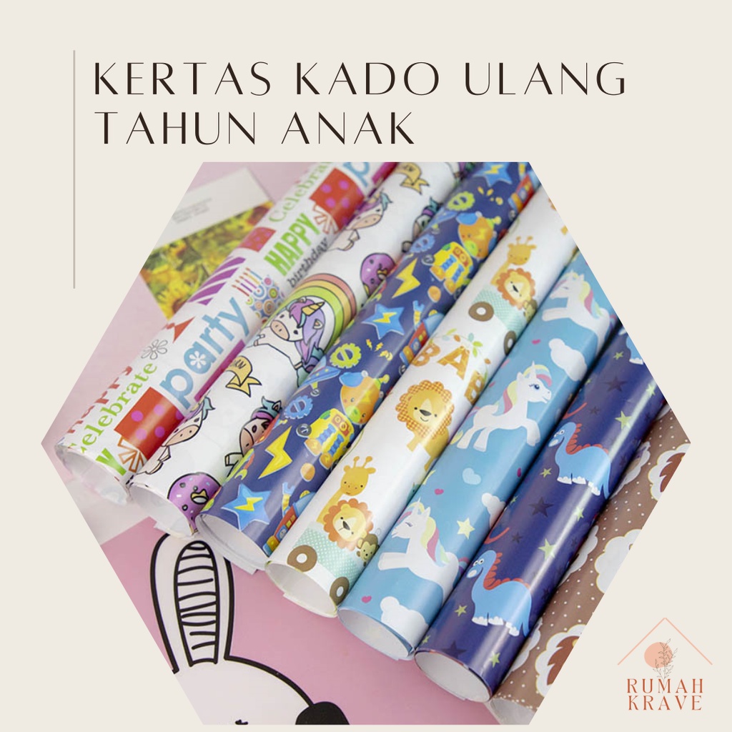 

RUMAH KRAVE - Kertas Kado Ulang Tahun Hadiah Anak