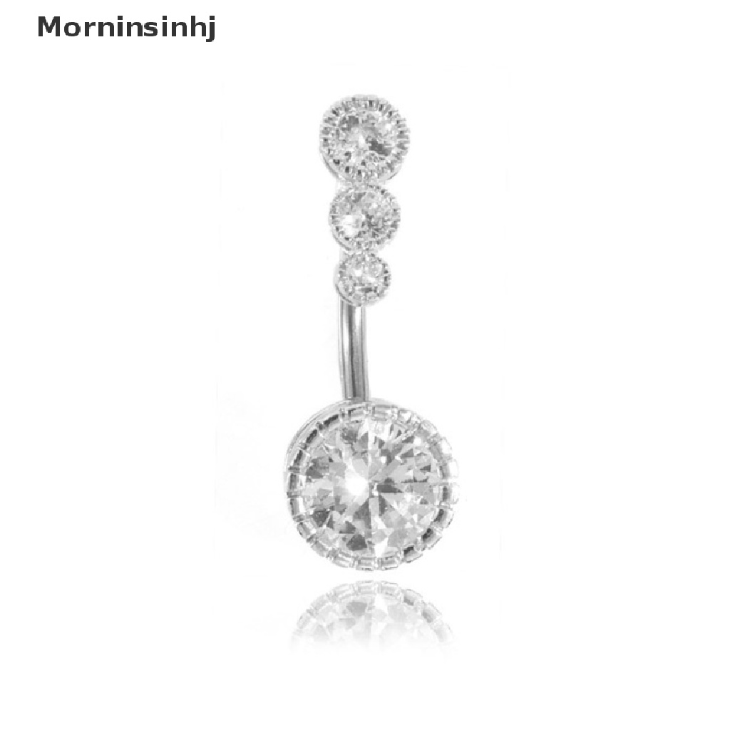 Mornin 1pc Cincin Kancing Perut Kristal Bar Barbel Drop Menjuntai Navel Rings id