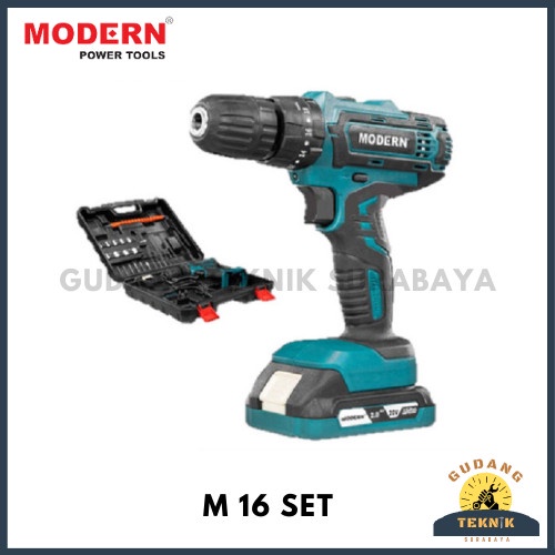 MODERN M 16 Mesin Bor Baterai /Drill Set Bor 20V M16 Cordless Impact
