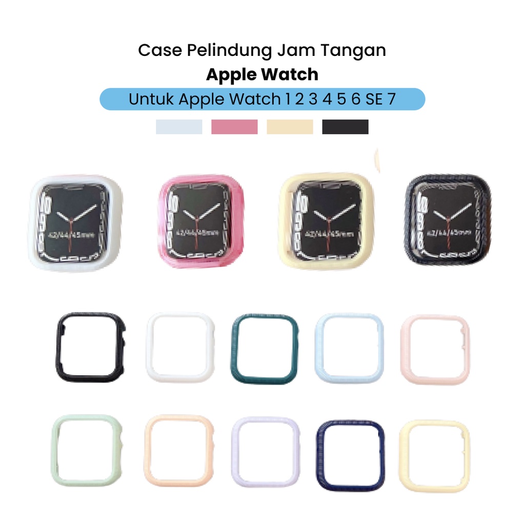 Case Silicon Apple Watch Series 7 6 5 SE 1 2 3 4 Untuk iWatch 45 42 44 38 41 40mm