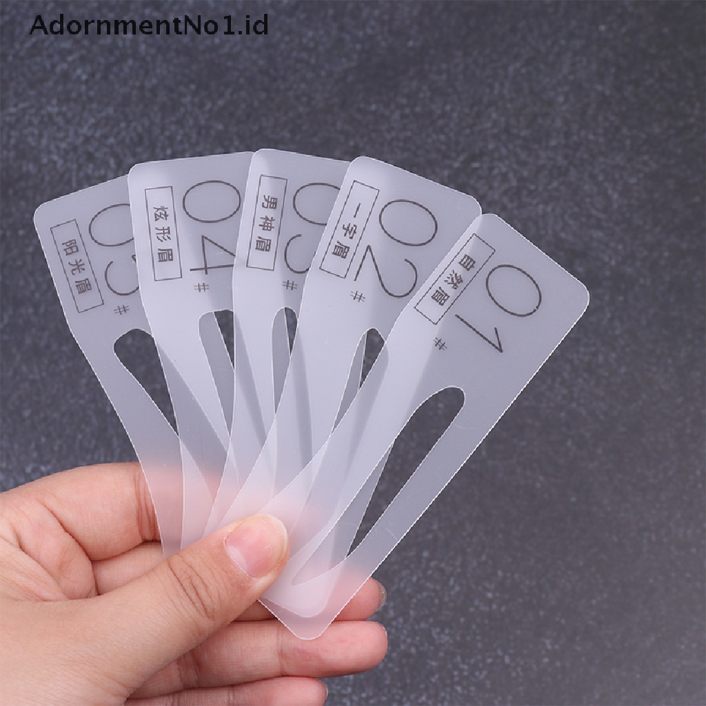 [AdornmentNo1] 5pcs Pria Pembentuk Alis Membentuk Stensil Grooming Charm Brow Card Template Makeup [ID]