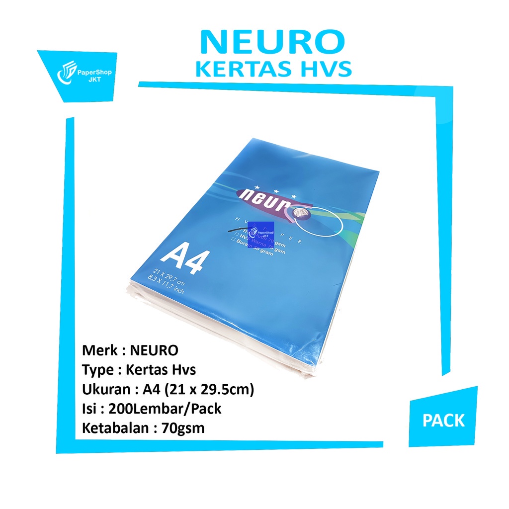 

Neuro - Kertas Hvs Putih A4 70 gram 200 lembar - Pack