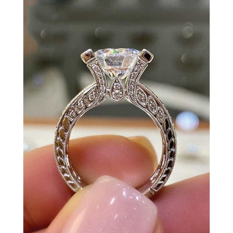 Goldkingdom Aksesoris Perhiasan Fashion Ready Stock Cepat Laris Cincin Wanita Berlian Penuh Mewah Populer Di Eropa Dan Amerika Serikat