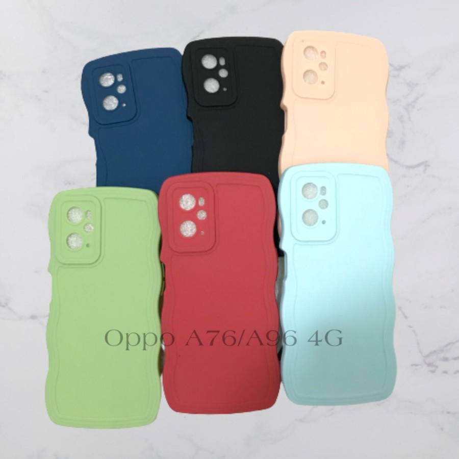 CASE OPPO A76/A96 4G - SOFTCASE SILIKON GELOMBANG WARNA PRO CAMERA - BD