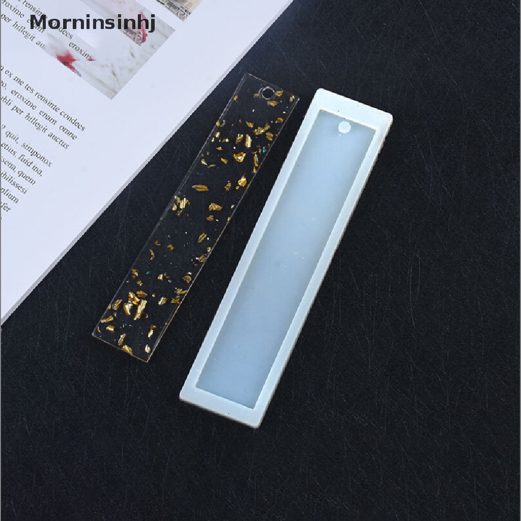 Mornin 3Pcs Persegi Panjang Bookmark UV Cetakan Silikon Epoxy Resin Mold DIY Kerajinan Membuat id