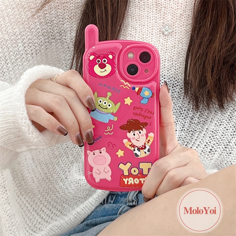 IPHONE Casing Case Winne The Pooh Kreatif Toy Story Kompatibel Untuk Iphone11 14 13 12 Pro Max7 8 Plus XR X XS MAX Kepribadian Retro Bentuk Ponsel Seluler Soft Cover