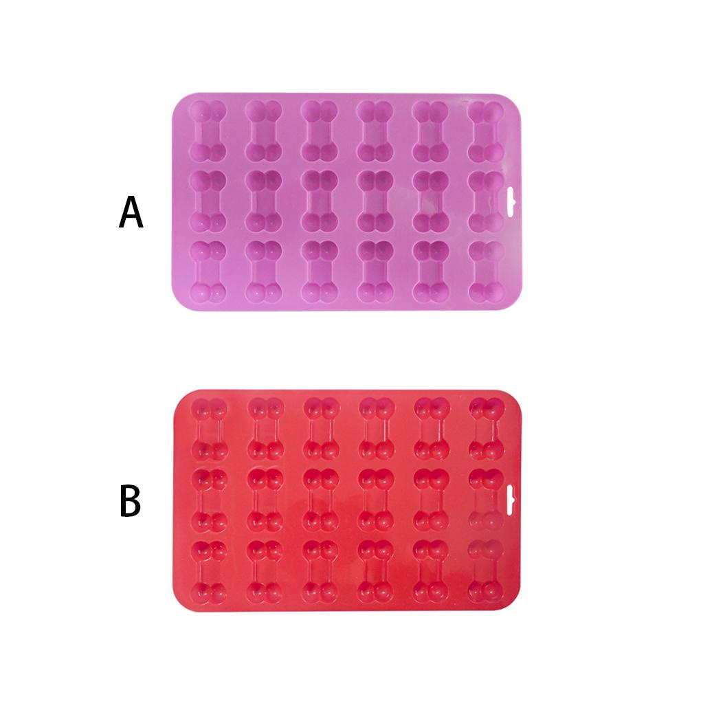 Cetakan Pet Biskuit Tulang Berbentuk Silikon Baking Pan Praktis Bakeware Dekorasi Alat Aksesoris Cetakan Pink Ungu