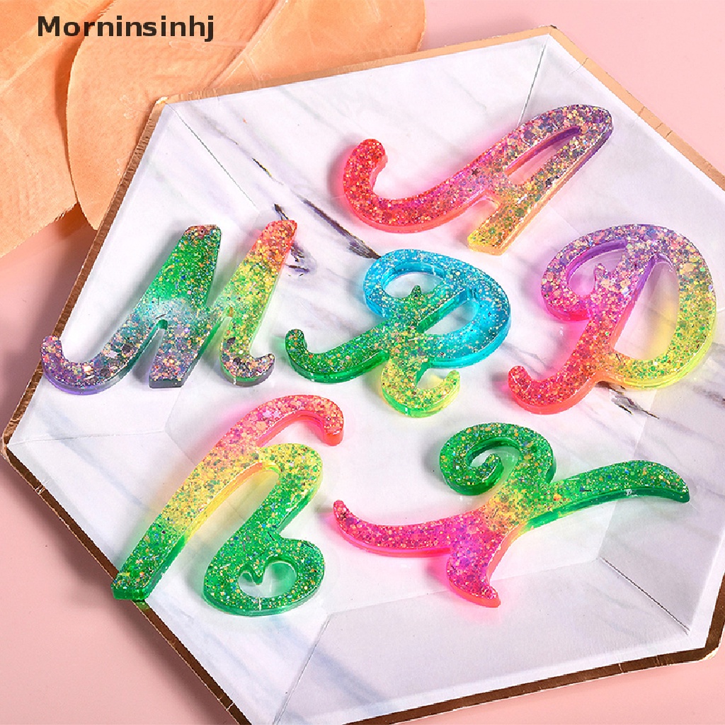 Mornin Resin Gantungan Kunci Huruf Cetakan Dengan Lubang Diy Kristal Resin Drop Lem Alfabet Kata Inggris Liontin Gantungan Kunci Resin Cetakan Silikon id