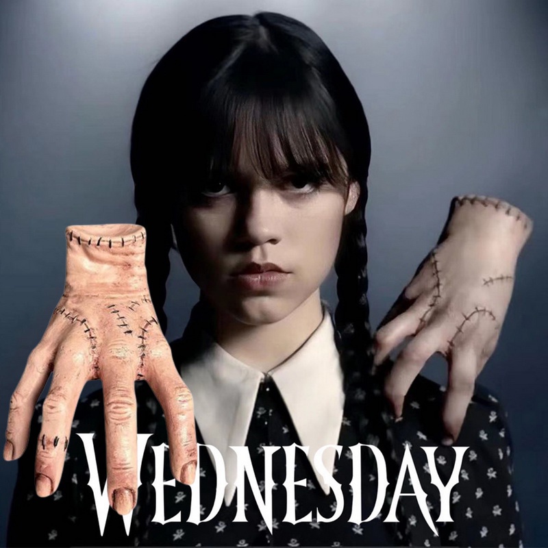 Netflix Wednesday Addams The Thing Hand Resin Latex Patung Dekorasi Rumah Koleksi Props Dekorasi Halloween