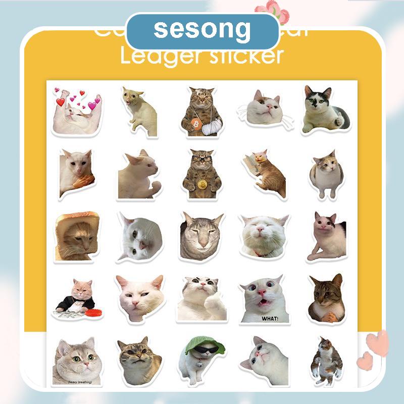 

Kartun Kucing Lucu Buku Tempel Stiker Pribadi Grafiti Bagasi Ponsel Case Gitar Skateboard SS