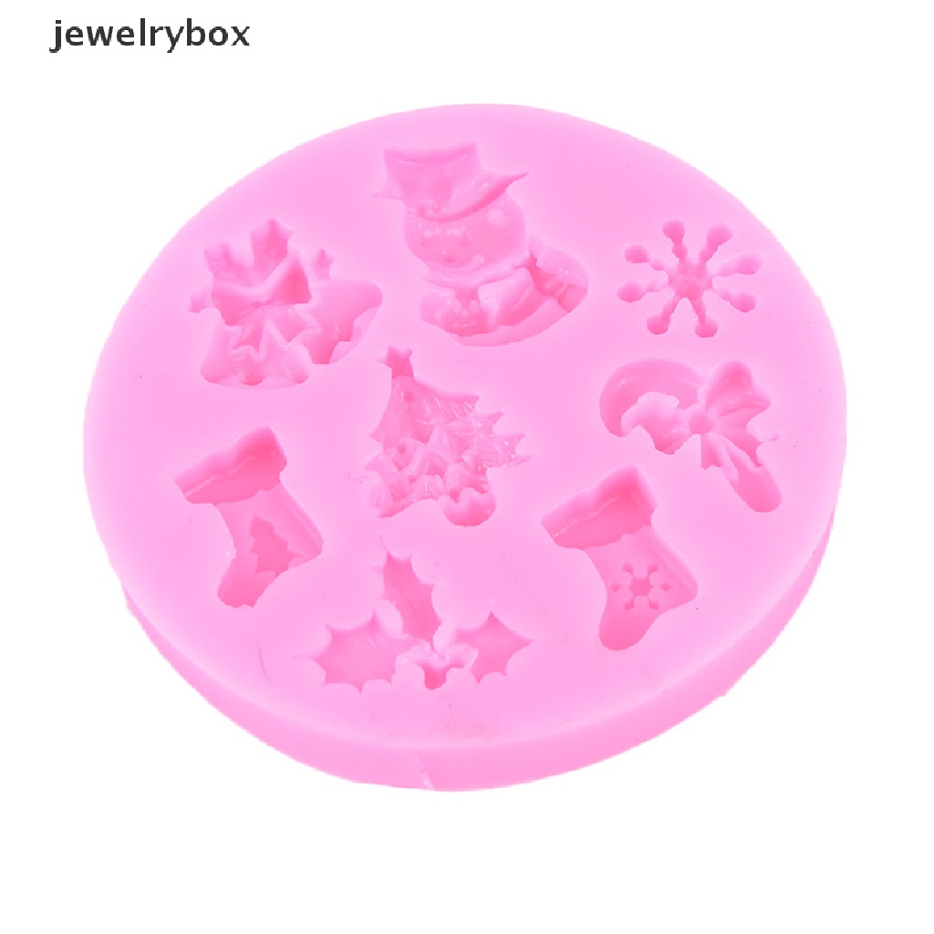 [jewelrybox] Natal Snowman Berbentuk Fondant Cetakan Silikon Dapur Baking Coklat Tools Butik