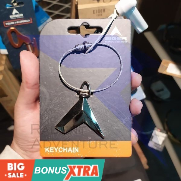 Gantungan Kunci EIGER1989 Logo Keychain 91000 5637 Silver Original Bandung MURAH KEREN AWET