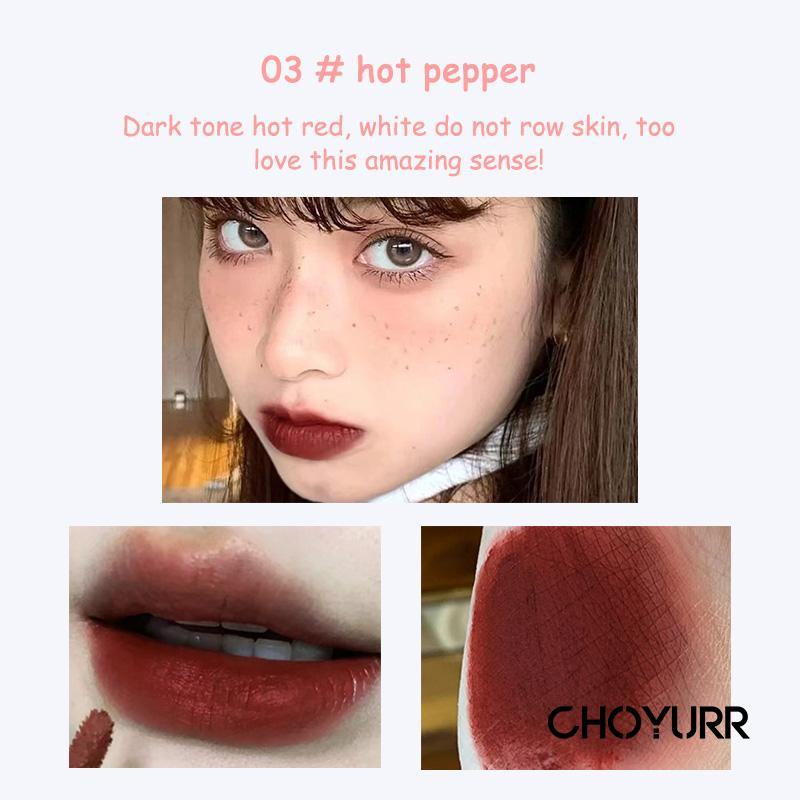 【COD】Lipstik Matte Long Lasting Nude Lip Matte Lip Cream Lip dan Check Mud Lip Gloss Beludru Lucu-CH