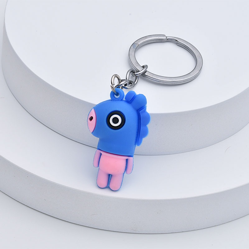 [Ready Stock] Korea Fashion BTS BT21 Kartun Gantungan Kunci Untuk Wanita Mahasiswa Tas Ponsel Key Chain Aksesoris