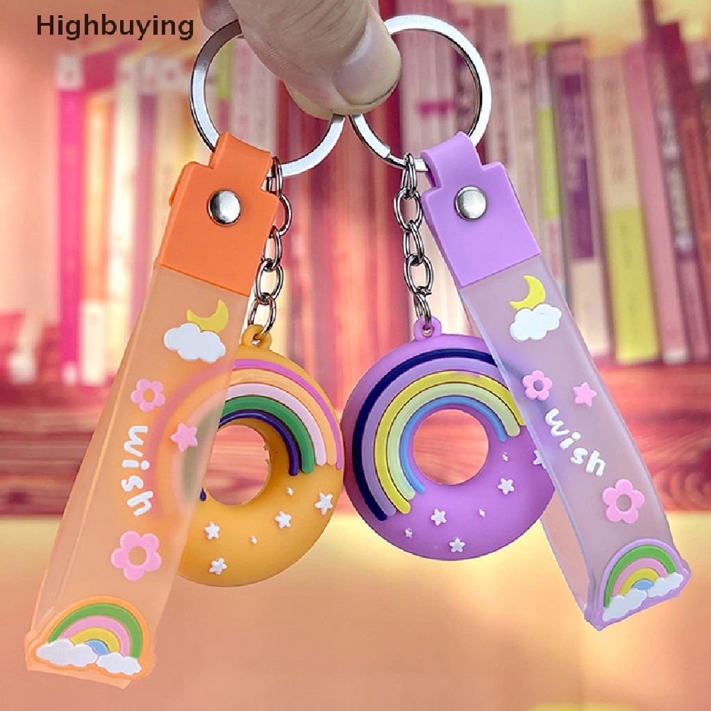 Hbid Fashion Kawaii Baru Makanan Donat PVC Gantungan Kunci Untuk Wanita Pria Lucu Ransel Liontin Aksesoris Aesthetic Pasangan Hadiah Gantungan Kunci Mobil Glory