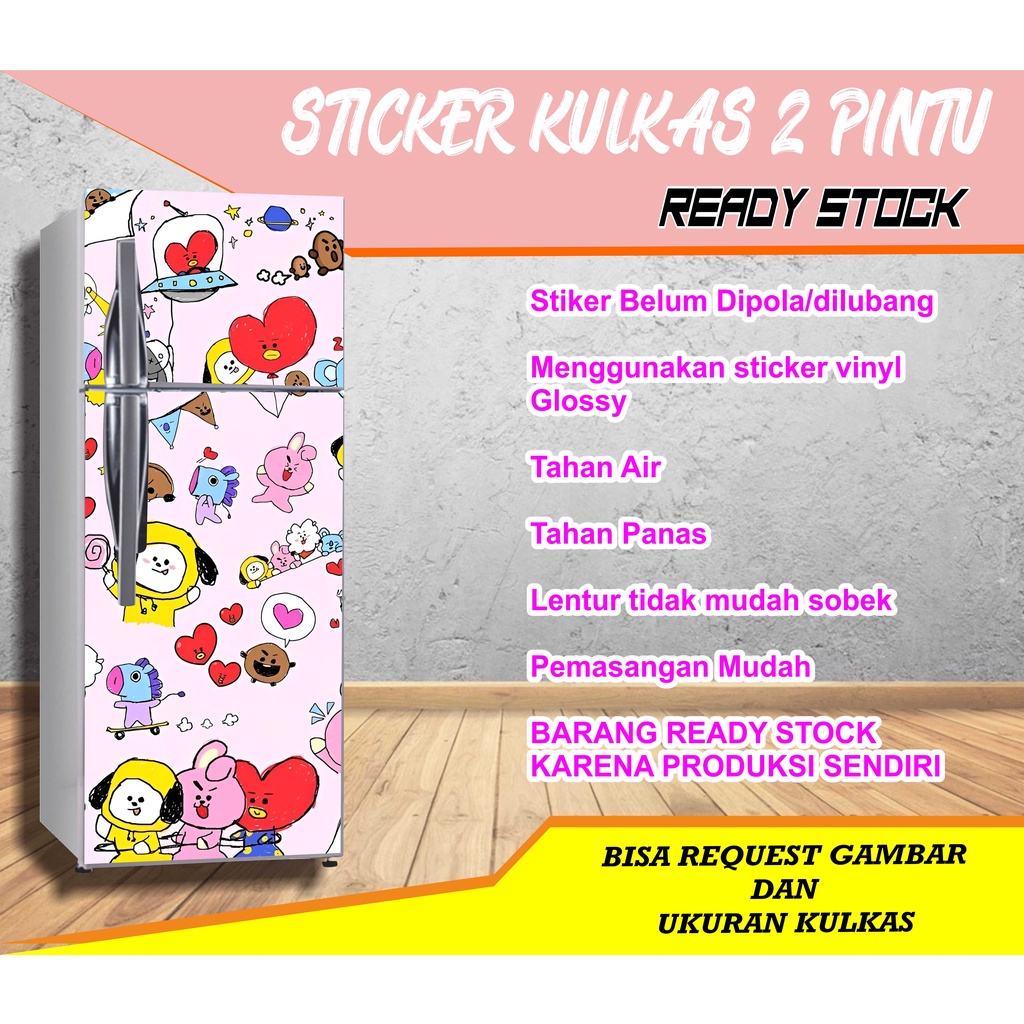 

STIKER KULKAS BTS 1 BAHAN VINYL, ANTI AIR, TAHAN PANAS, ANTI GORES BISA REQUEST GAMBAR WARNA DAN TULISAN FREE DESIGN