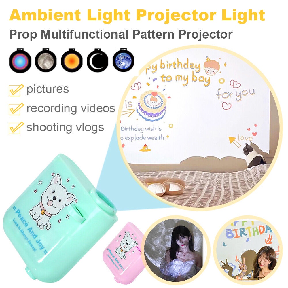 Lampu Proyeksi Pemandangan Bulan Bumi Galaxy Light Proyektor Dengan 8pcs Light Sheets Background Atmosphere Light Party Properti Foto