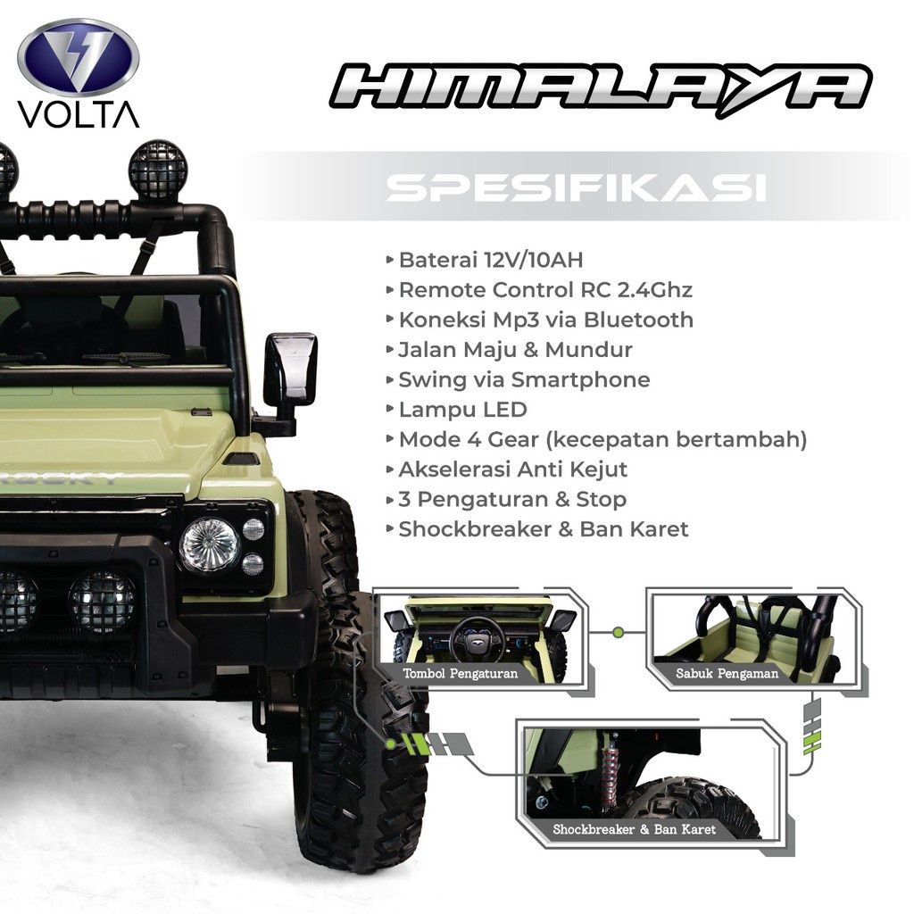 Mainan Anak Mobilan Aki Jeep Rocky 5008 Monster HIMALAYA