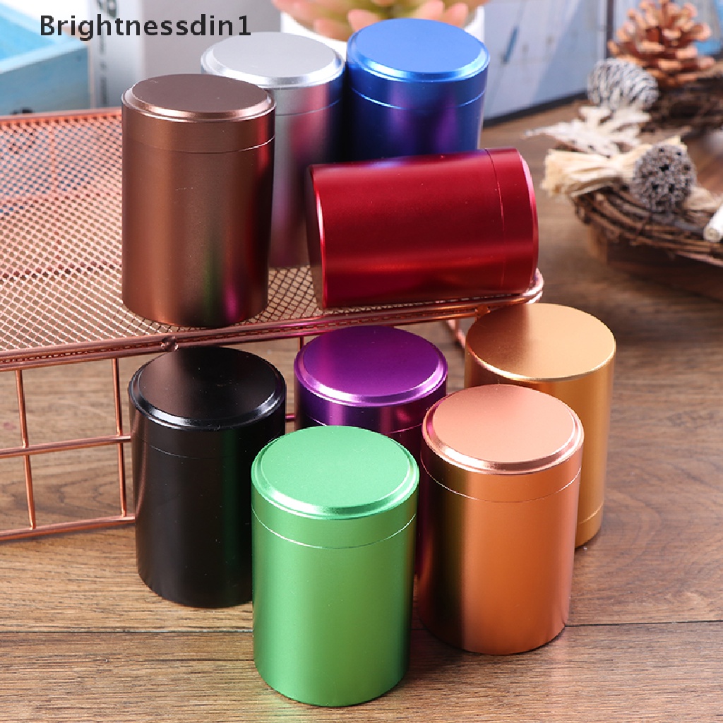 [Brightnessdin1] Mini Metal Box Storage Aluminium Tea Can Travel Portable Jar Gula Kopi Caddy Butik