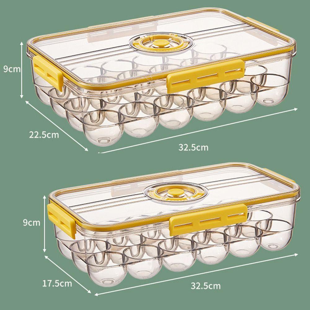 Solighter Kotak Penyimpanan Telur Freezer Rak Dapur Fresh Storage Box Buah Sayur Crisper Kotak Penyegar Kitchen Gadget Eggs Tray