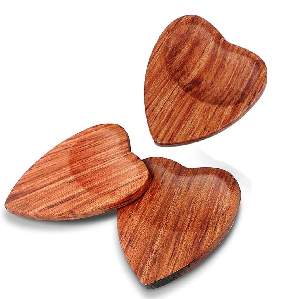 1biji Dayung Kayu Bentuk Hati Untuk Gitar/Ukulele Patung Jantung Kerbau Tulang Pick