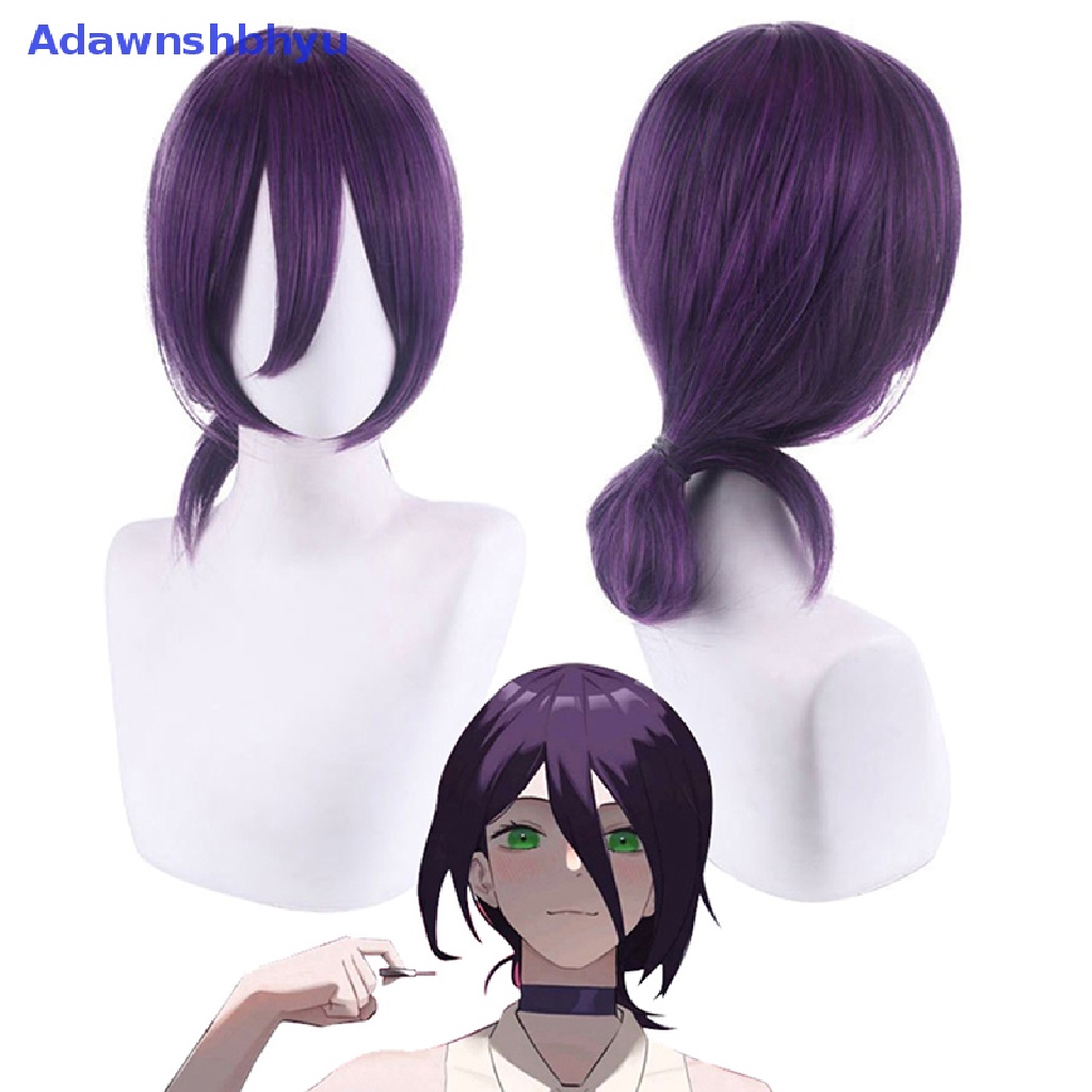 Adhyu Chain Man Reze Cosplay Wig Ungu Ponytail Rambut Sintetis Wig Cosplay Props ID