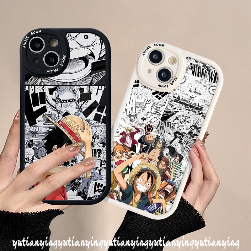 Case One Piece Anime Kartun Trendy Oppo A17 A55 A3S A16K A53 A31 A12 A78 A54 A95 A5 A74 A76 A9 A57 A15 A17K A16 A5s A58 A77s A7 A96 A16E A92 A1K Reno8 7 5F 7Z Luffy Sarung Soft Case