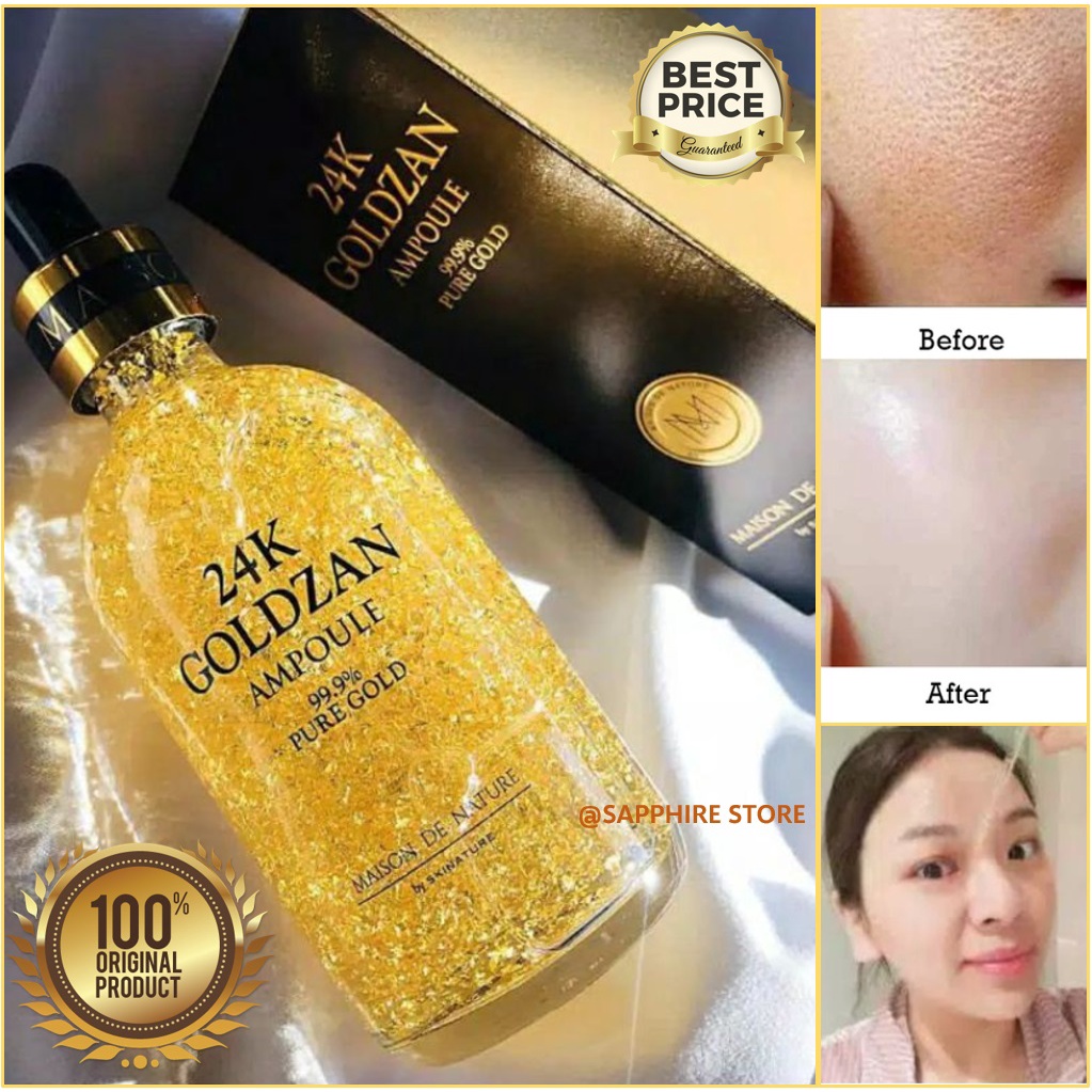 SERUM GOLDZAN - Serum Glowing Wajah Goldzan 24k Besar ORIGINAL / Serum Wajah Korea 99% Pure 24k Ampo