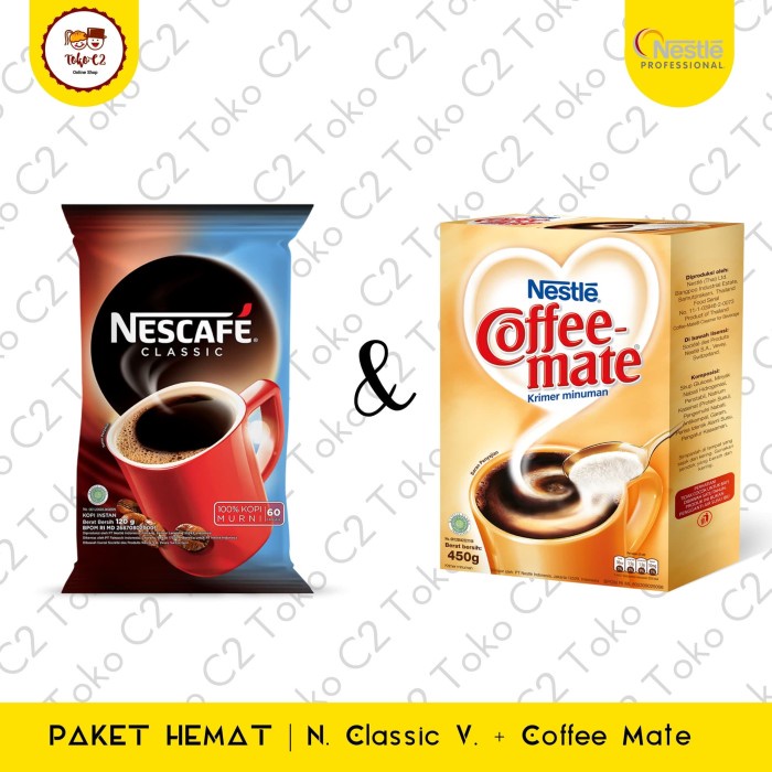 

[Ready Stock]bisa COD PAKET HEMAT - NESCAFE Classic 120gr Dan NESTLE Coffe Mate