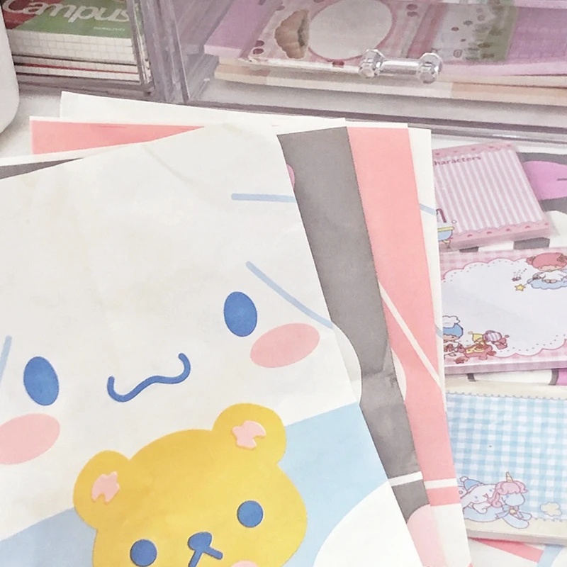 5pcs Kawaii Sanrio Kantong Kertas Hadiah Lucu Motif Kartun Kue Snack Sub-packaging Tas Penyimpanan Benda Kecil Gift Bag