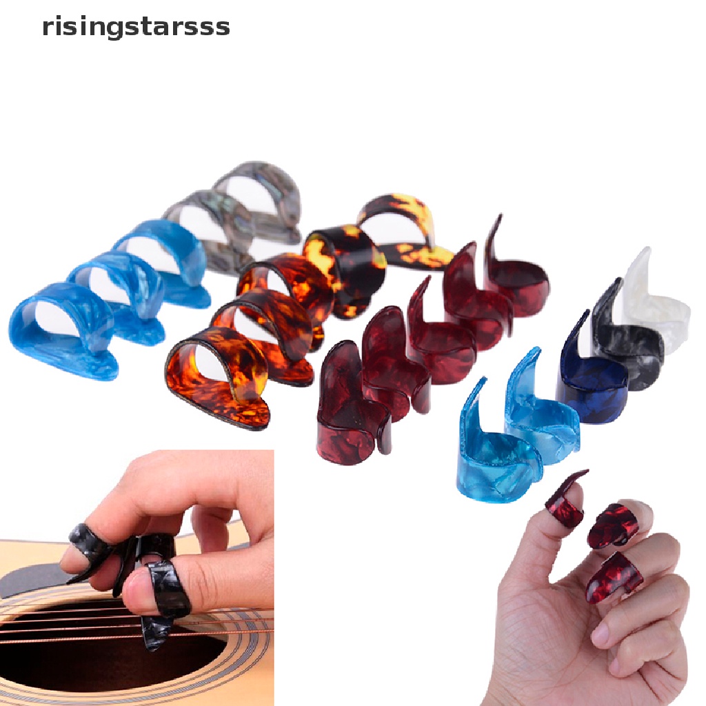 Rsid Span-new Gitar 10pcs Plectrum Nail Picking Thumb Finger Picks Stainless Steel celluloid Jelly