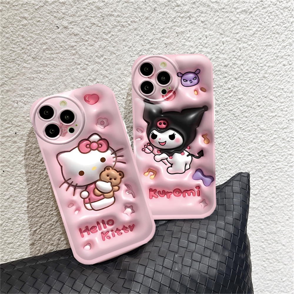 Kuromi Case Realme 10 C15 C12 C25S C11 C20 realme5 5i 6i C3 8i C21Y C25Y Hello kitty Bantal Udara TPU Phone Cover