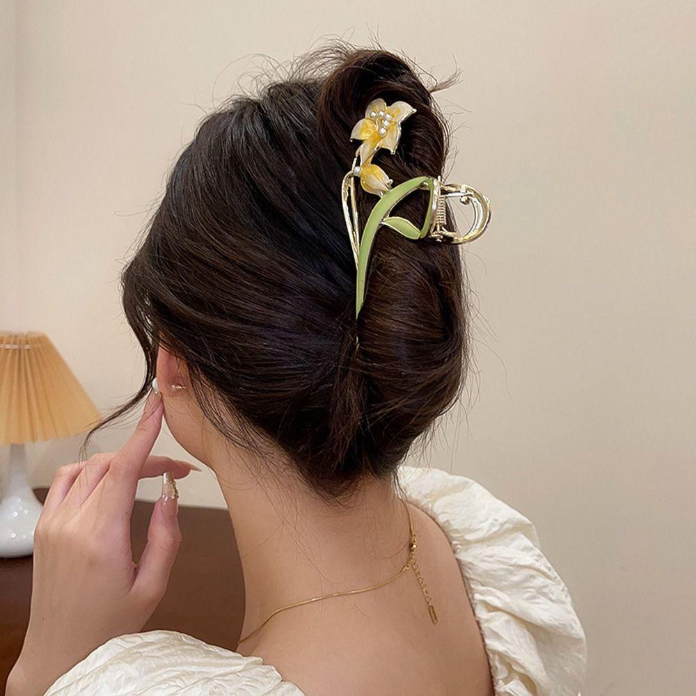 Mxbeauty Gadis Jepit Rambut Elegan Manis Indah Gardenia Rambut Klip Gadis Hadiah Alat Styling Rambut Paduan Gadis Hair Claw