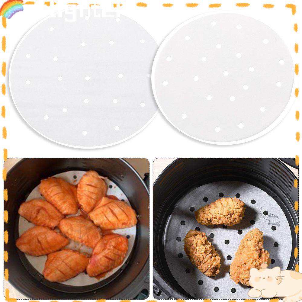 Solighter 100 Pcs Pot Kertas Minyak Aksesoris Dapur Air Fryer Liners Baking Masak Steamer Paper