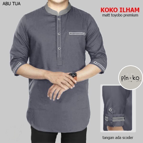 PIK - Koko Kurta Ilham L, XL/ Pakaian Muslim Pria/ Koko Kurta Pria/ Koko Pria Dewasa