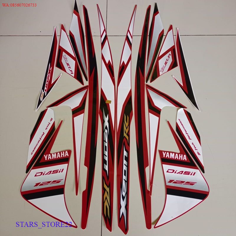 (ORI) stiker striping motor yamaha xeon rc 125 2013 merah list body standar KUALITAS ORIGINAL PABRIK